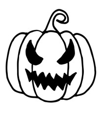 Halloween Pumpkin Doodle, a hand drawn vector illustration of a Halloween pumpkin.