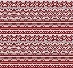 Vector seamless Christmas knitted patten.