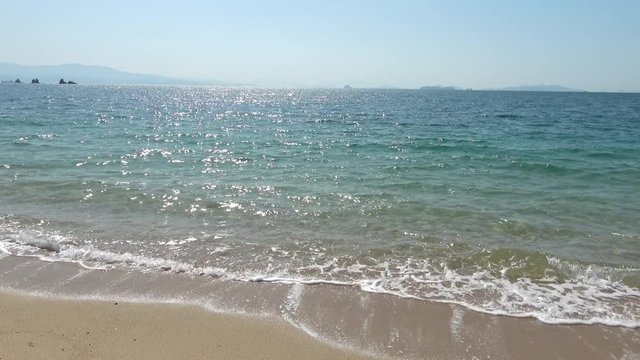 ビーチ 瀬戸内海 上蒲刈島 音声あり 4K  Beach, Seto inland sea with audio