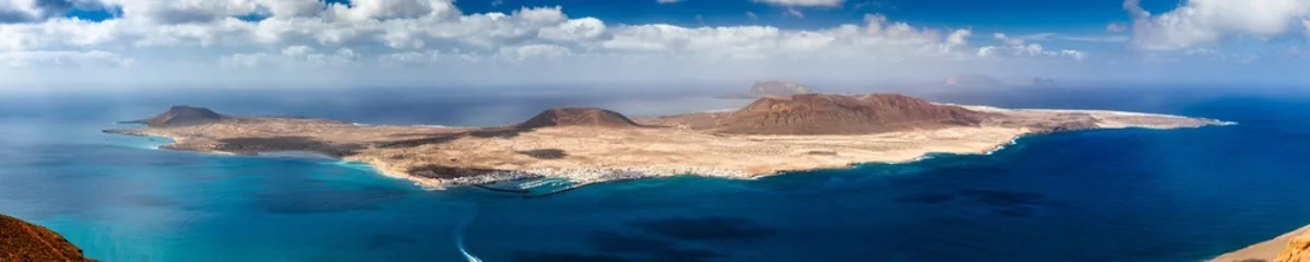 Crédence de cuisine en verre imprimé les îles Canaries Panorama de l& 39 île de La Graciosa aux Canaries