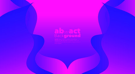 Minimal dynamic gradients on classic blue and Fluorescent pink  background with copy space.  geometric Backdrop for Poster, Fluid 3d shapes composition. Modern abstract cover. Brochure, card.