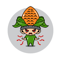 Corn mascot cute character activity illustration vector