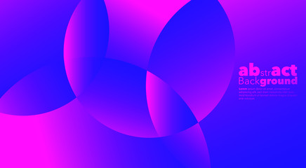 Minimal dynamic gradients on classic blue and Fluorescent pink  background with copy space.  geometric Backdrop for Poster, Fluid 3d shapes composition. Modern abstract cover. Brochure, card.