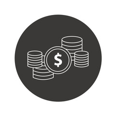 Stack of coins line icon