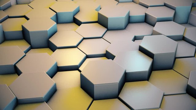 Abstract moving hexagon background. 4K