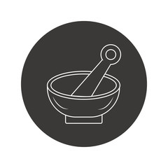 mortar and pestle line icon