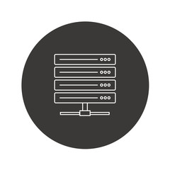 Server line icon flat design