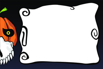 happy halloween card with pumpkin