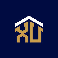 Initial Letters XU House Logo Design