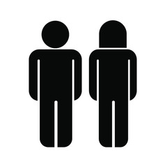 Women and man vector icon on white background