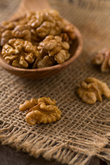 walnuts on wooden surface