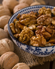 walnuts on wooden surface