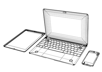 Smartphone Tablet Laptop blueprint