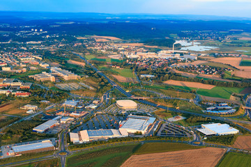 Fototapeta na wymiar air view of Coburg town