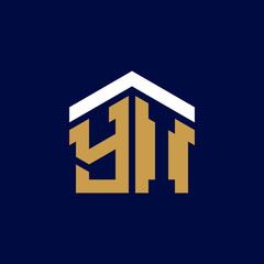 Initial Letters YI House Logo Design