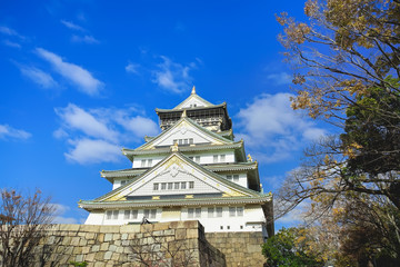 Beautiful scene in the park of Osaka Castle