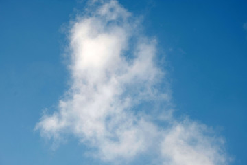 beautiful white puffy clouds shape on the blue sky