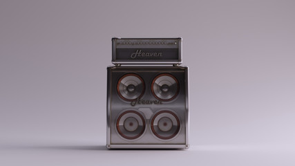 Silver Concert Speakers 3d illustration 3d render