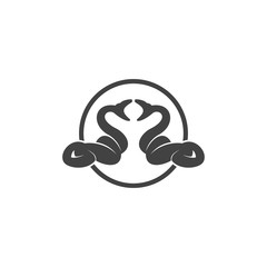Snake logo design template, animal icon illustration