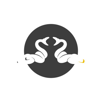 Snake logo design template, animal icon illustration