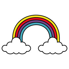 rainbow with clouds isolated icon vector illustration designicon