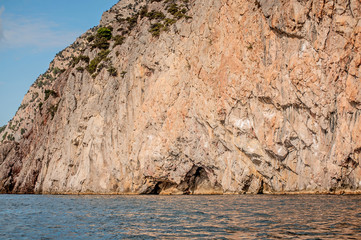 Fototapeta na wymiar Picturesque cliffs of Crimea peninsula on summer day