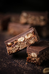Barre chocolat cacahuète fait maison