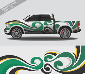 Car wrap decal design vector, custom livery race rally car vehicle sticker and tinting.