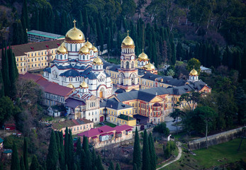 Fototapeta premium Novo-Athos monastery in Abkhazia in winter
