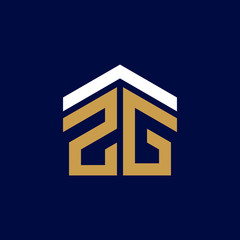 Initial Letters ZG House Logo Design