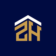 Initial Letters ZH House Logo Design