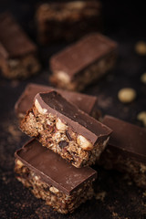 Barre chocolat cacahuète fait maison