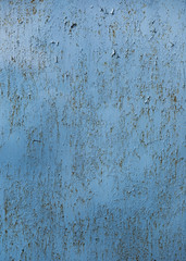 Cracked painted blue wall texture