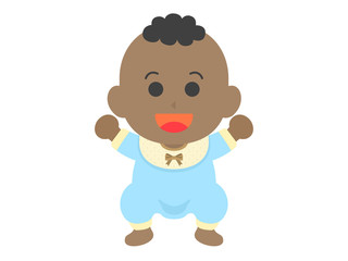 黒人の赤ちゃんのイラスト