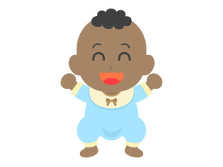 黒人の赤ちゃんのイラスト