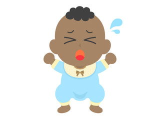 黒人の赤ちゃんのイラスト