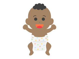 黒人の赤ちゃんのイラスト