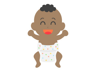 Obraz premium 黒人の赤ちゃんのイラスト