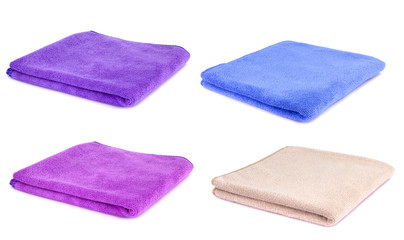 Soft clean towel on white background