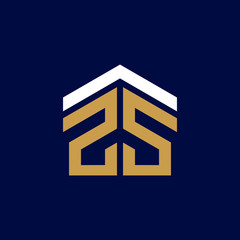 Initial Letters ZS House Logo Design