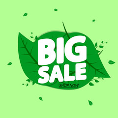 Naklejka premium Big Sale, promotion banner design template, Spring offer, discount tag, vector illustration