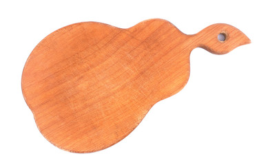 Wooden cutting board isolated on white background