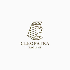 Queen Cleopatra logo design template 