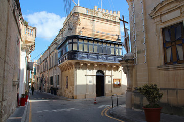 streets and buildings (palace and houses) in rabat (malta)