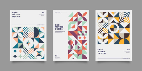 Obraz premium Set of Retro Geometric shape for your design. Applicable for Banners, Cover, Placards, Posters, Flyers etc. Eps10 vector