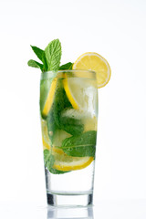Cold summer drink on white background