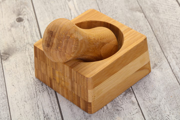 Empty Wooden mortar