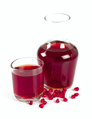 pomegranate juice isolated on white