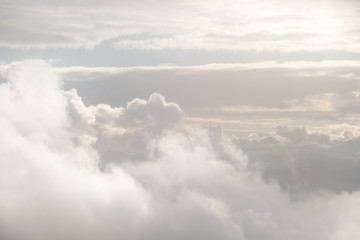 Beautiful view over the clouds from the Lagazuoi Mountains in the Province of Belluno, Italian Alps