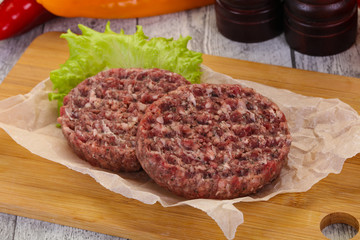 Raw burger cutlet